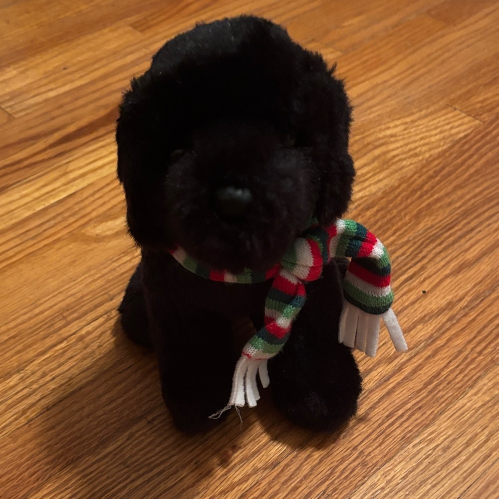 Plush Dog Toy with Festive Scarf